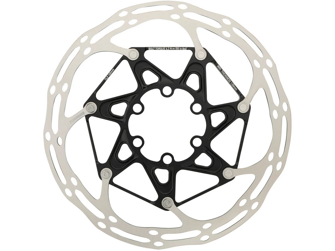 SRAM Centerline X Rounded 6-Loch Bremsscheibe Mit Stahl-Schrauben 2-teilig