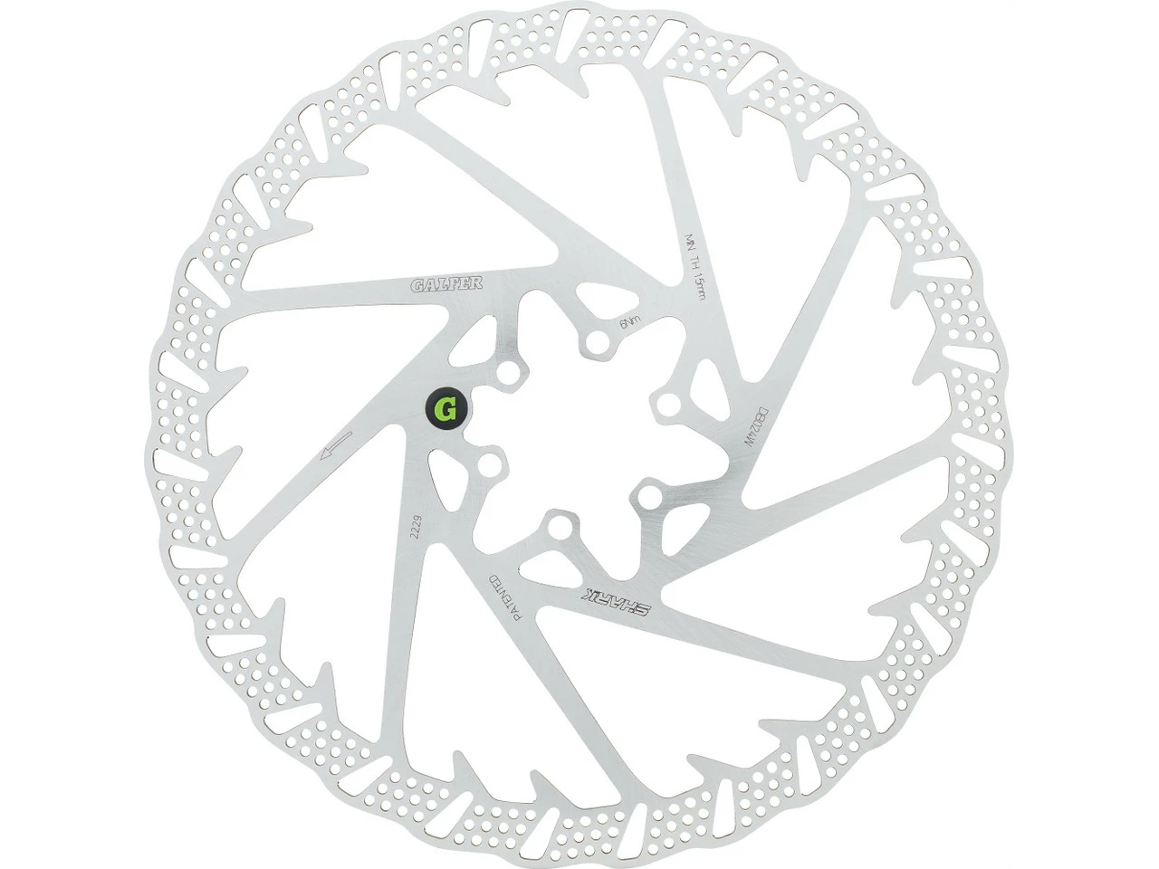 GALFER Fixed Disc Shark 2 Mm MTB 6-Loch Bremsscheibe – Bild 2