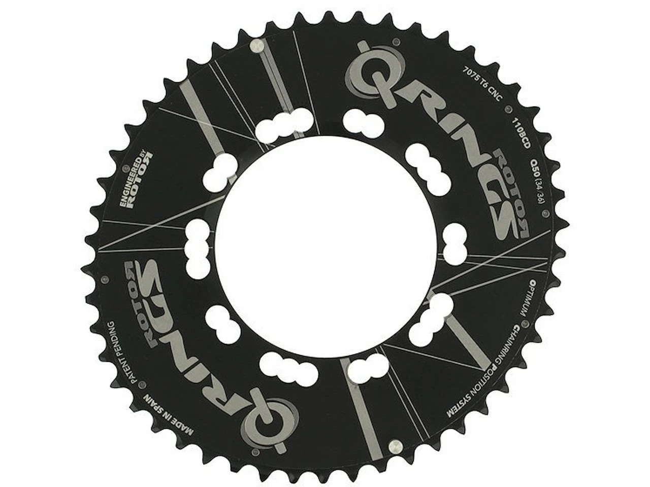 Rotor Kettenblatt Road Aero, 5-Arm, Q-Rings, 110 Mm Lochkreis