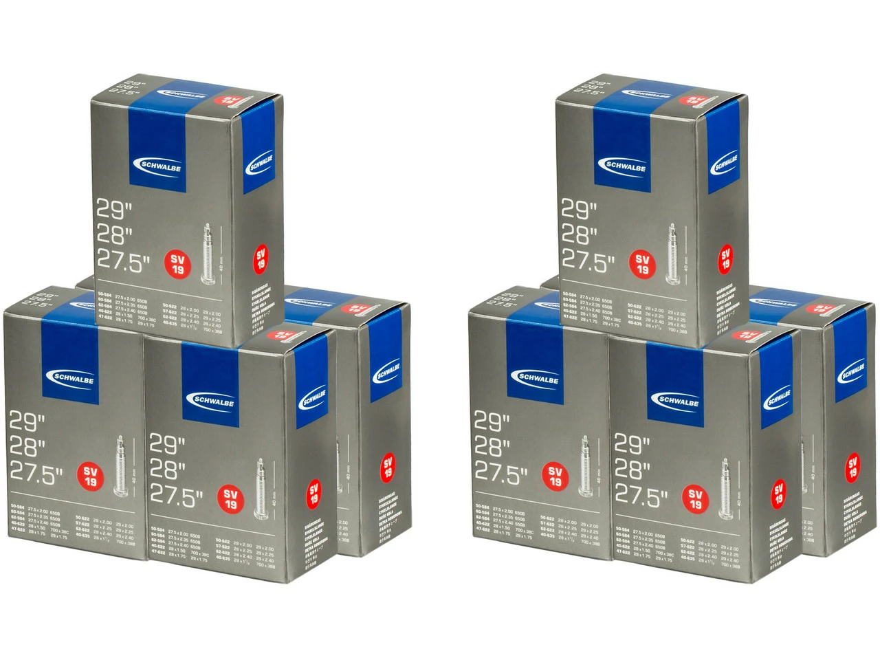 Schwalbe Schlauch 19 Für 27,5" / 28" / 29" - 10 Stück