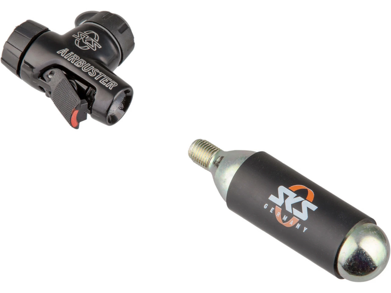 SKS Airbuster CO2 Pumpe + 2 X CO2 Ersatzkartusche Mit Gewinde 16 G Bundle - Image 2