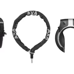 AXA Victory Rahmenschloss + RLC 100 Einsteckkette + Satteltasche Set