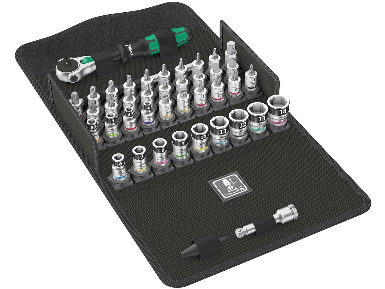 Wera 8100 SA All-in Zyklop Speed Ratsche 1/4" Mit Steckschlüsselsatz