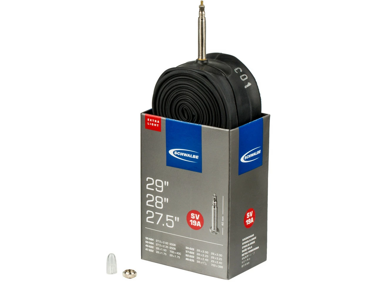 Schwalbe Schlauch 19A Extralight Für 27,5" / 28" / 29" - 5 Stück – Bild 3