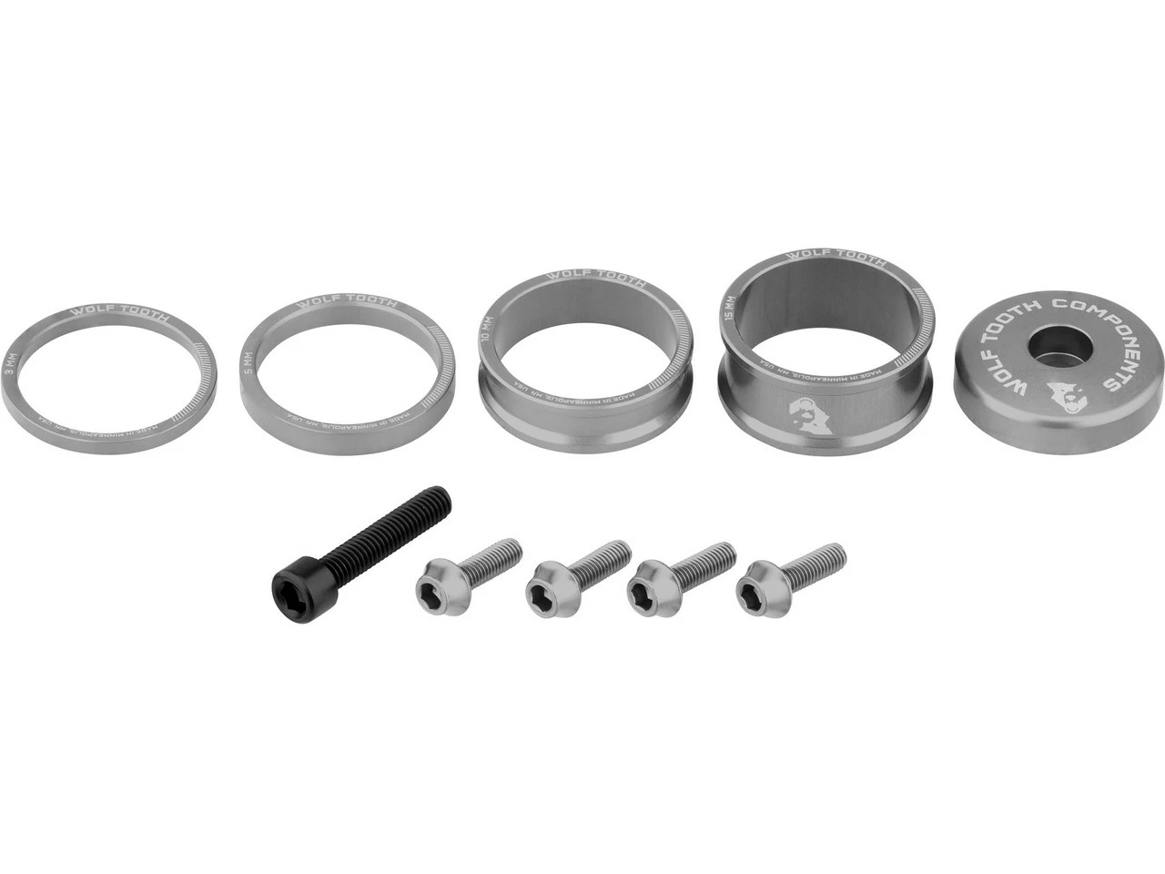 Wolf Tooth Components Anodized Bling Kit Aheadkappe- Und Spacer-Set - Image 5