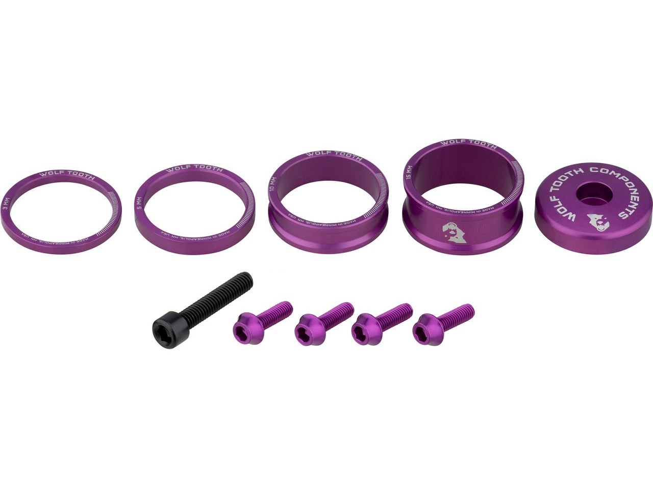 Wolf Tooth Components Anodized Bling Kit Aheadkappe- Und Spacer-Set - Image 14