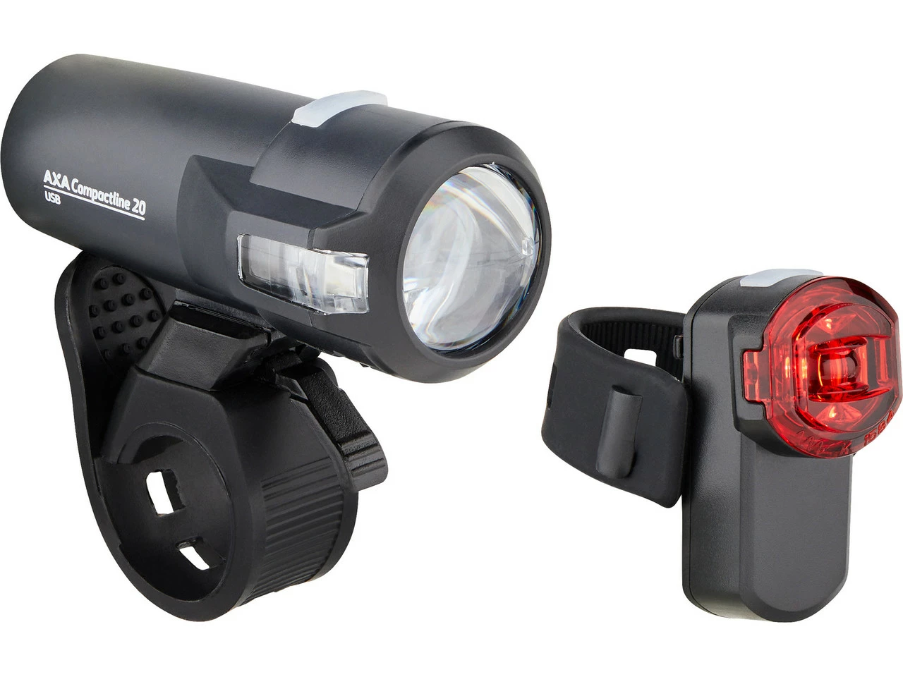 AXA Compactline 20 USB Frontlicht + Rücklicht Set Mit StVZO-Zulassung – Bild 2