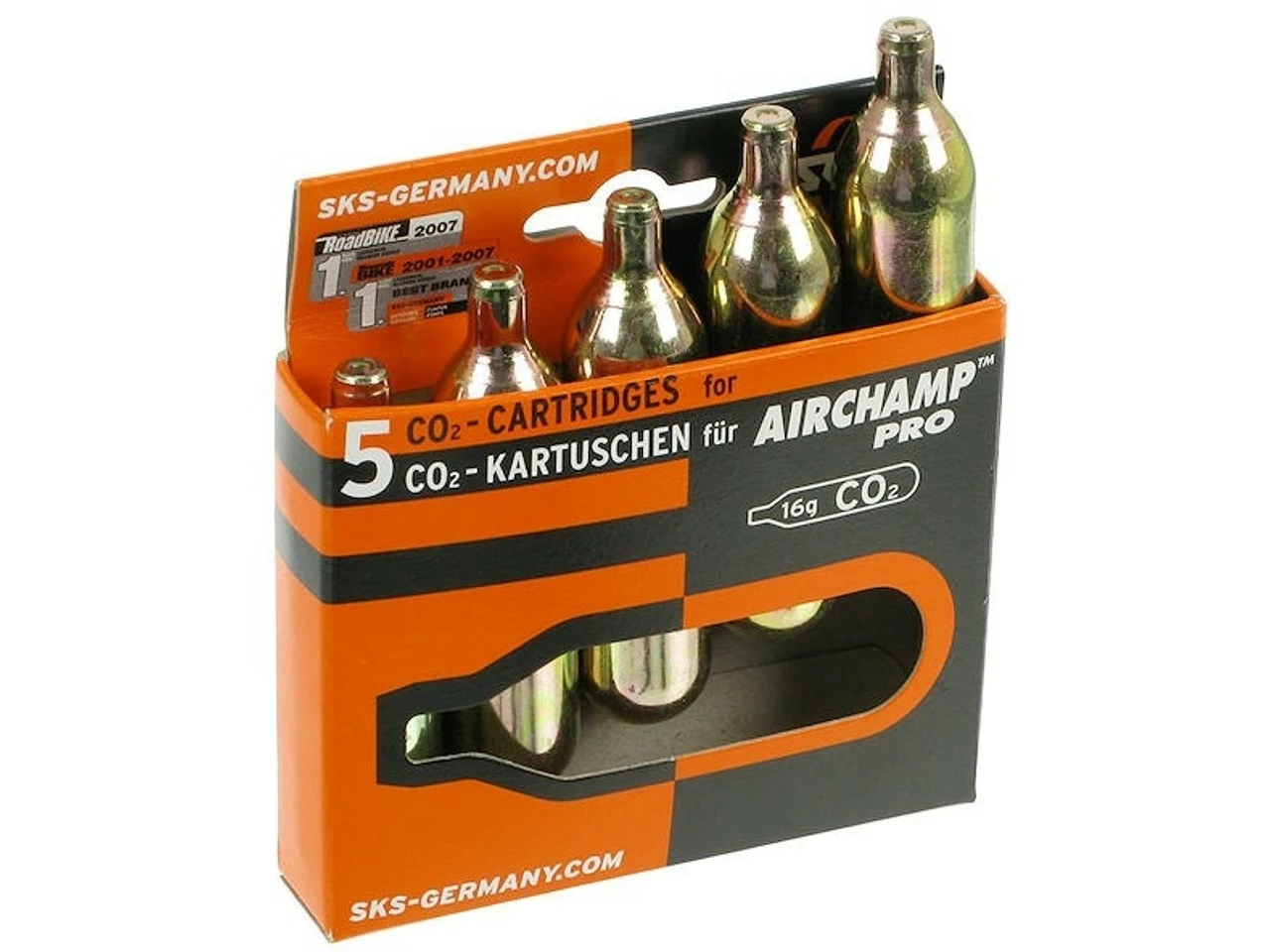 SKS CO2 Ersatzkartuschen Ohne Gewinde 16 G - 5 Stück